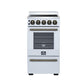 Forno FFSEL605220WHT Forno Pallerano 20 Inch Freestanding Electric Range In White With Antique Brass, Compact Design