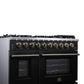 Forno FFSGS623948BLK Forno Massimo 48-Inch Black Freestanding Gas Range, 8 Burners, True Convection Oven
