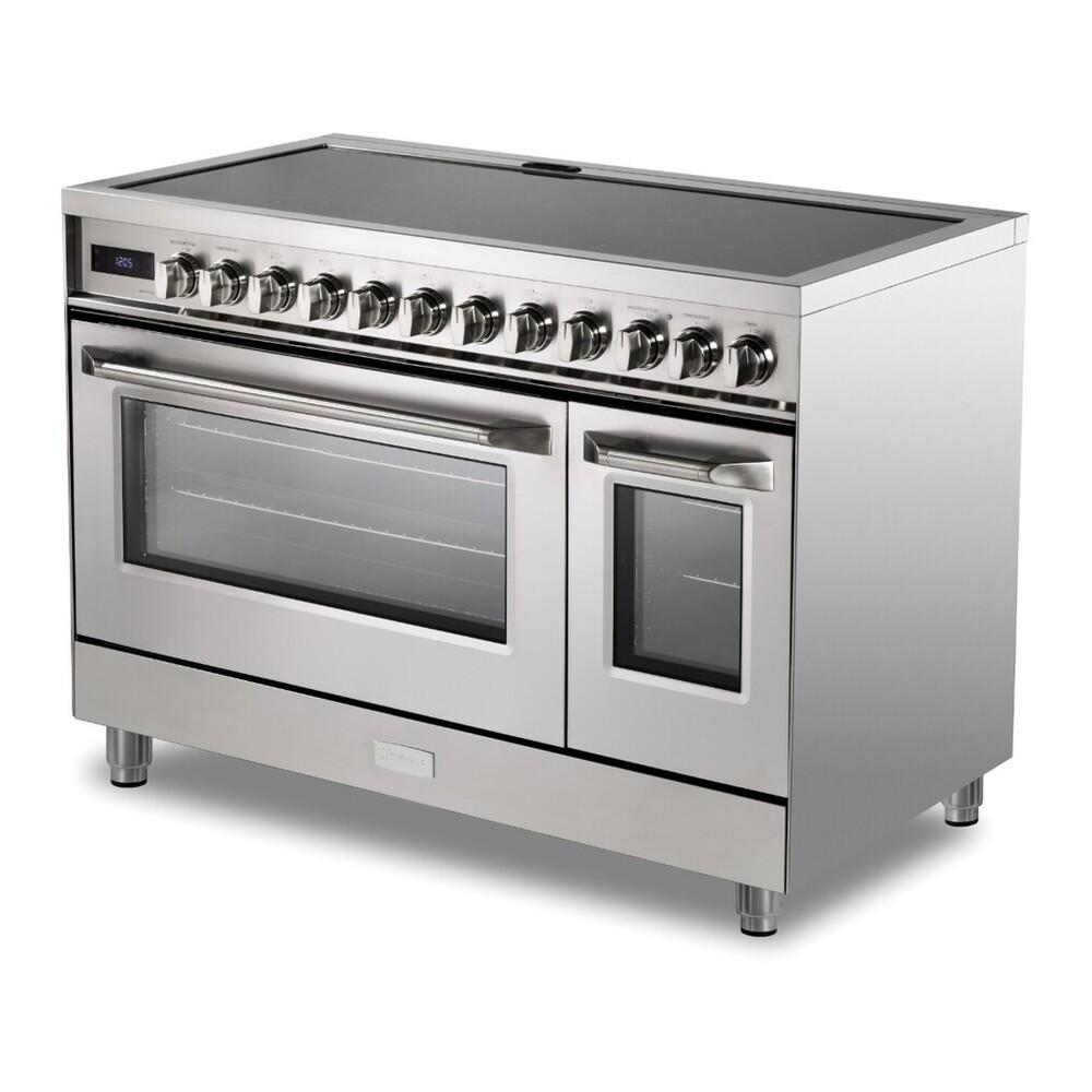 Verona VUFSIE487DSS Verona Ultima 48" Induction Range With 7 Elements, Griddle And 6.5 Cu. Ft. Oven Capacity In Stainless Steel