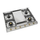 Ilve UHCP965FNSSGLP Ilve Uhcp965Fnssglp Nostalgie Ii 36 Inch Gas Cooktop With Griddle, In Stainless Steel (Liquid Propane, Brass)