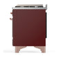 Ilve UM36FNR3BUPLP Ilve Um36Fnr3Buplp Majestic Iii 36 Inch Dual Fuel Range With 6 Black Brass Burners And Griddle, Dual Function Burner Up To 25,000 Btu (Triple Glass Door, Burgundy, Copper, Liquid Propane)