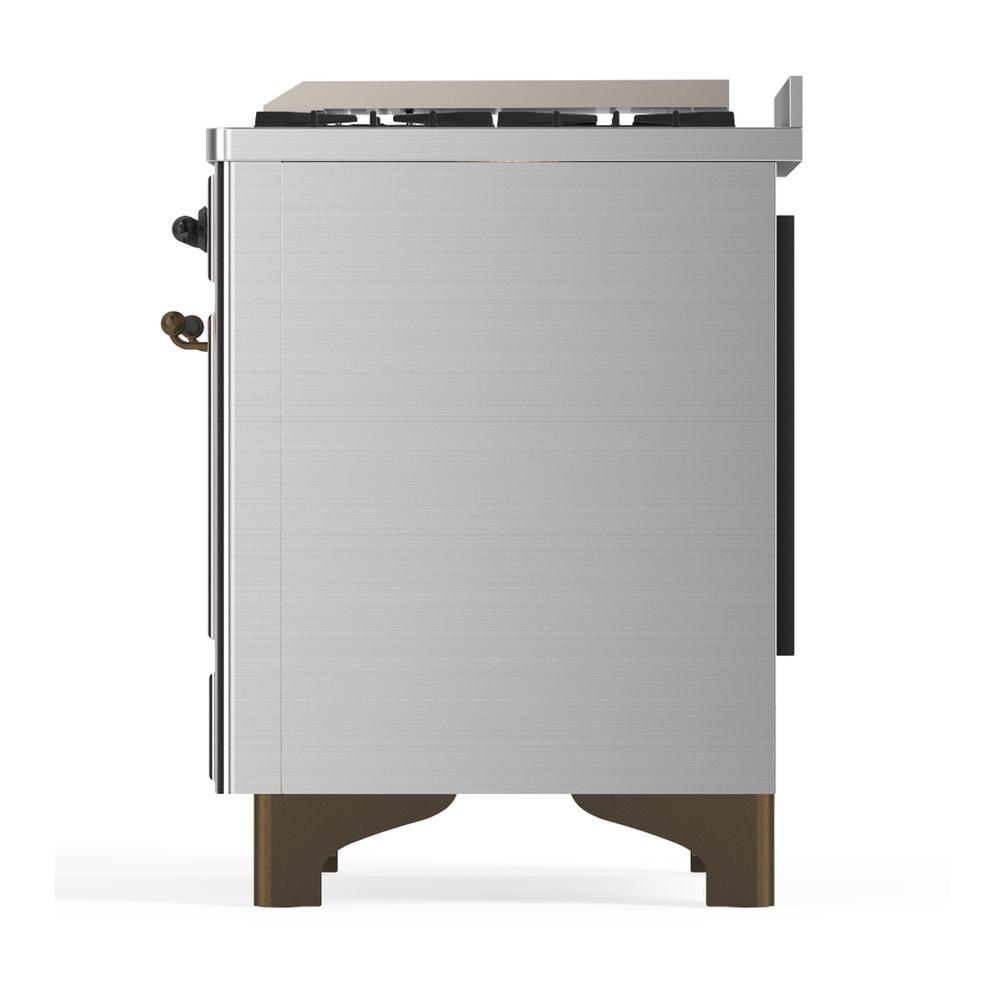Ilve UMD40FNR3SSB Ilve Umd40Fnr3Ssb Majestic Iii 40 Inch Dual Fuel Range With 6 Burners And Griddle, Dual Function Burner Up To 25,000 Btu (Natural Gas, Triple Glass Door, Stainless Steel, Burnished)