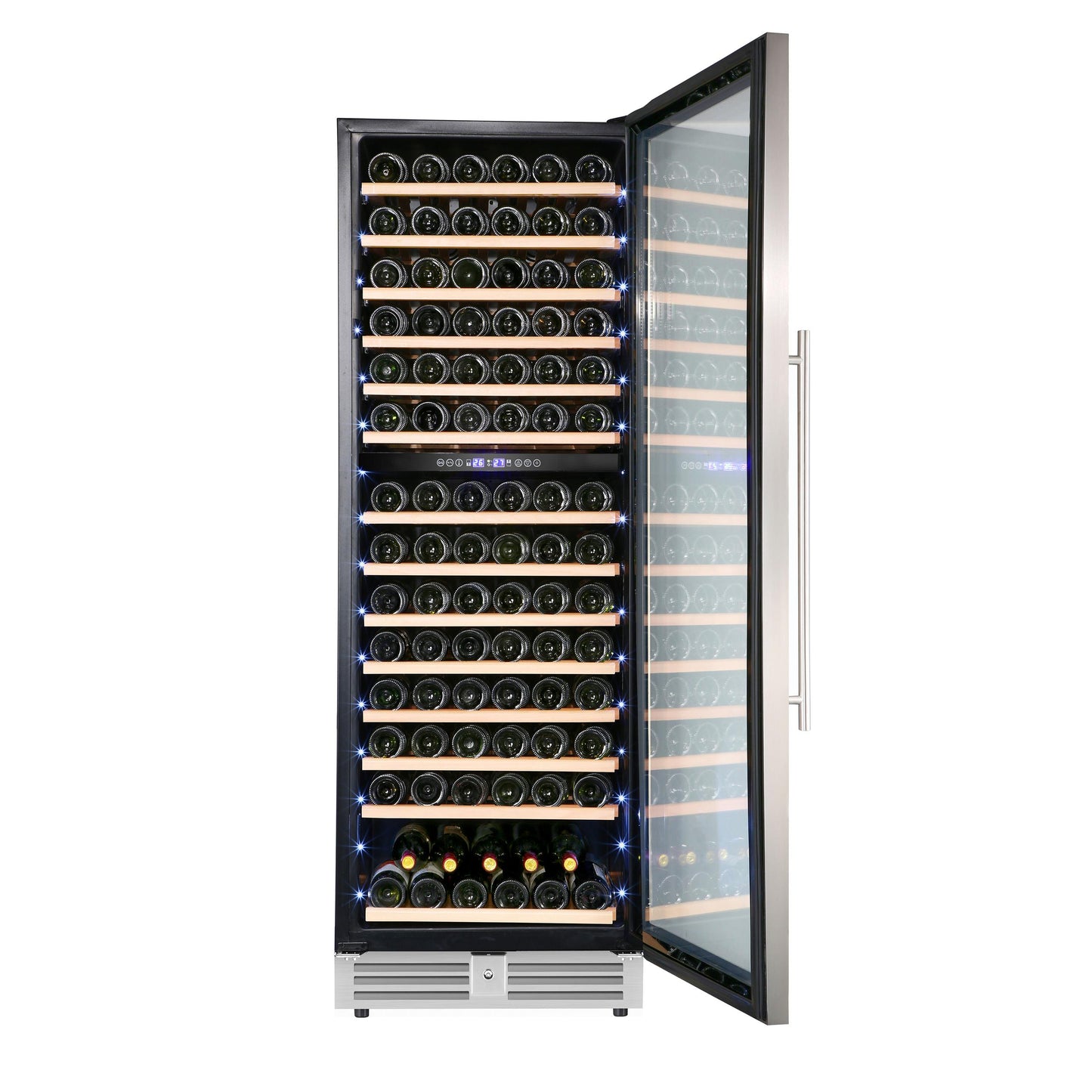 Avanti WCF148DE3S1 Avanti Refresh Dual-Zone Wine Cooler, 148 Bottle Capacity, Wood Accent Shelves, In Stainless Steel (Wcf148De3S-1)