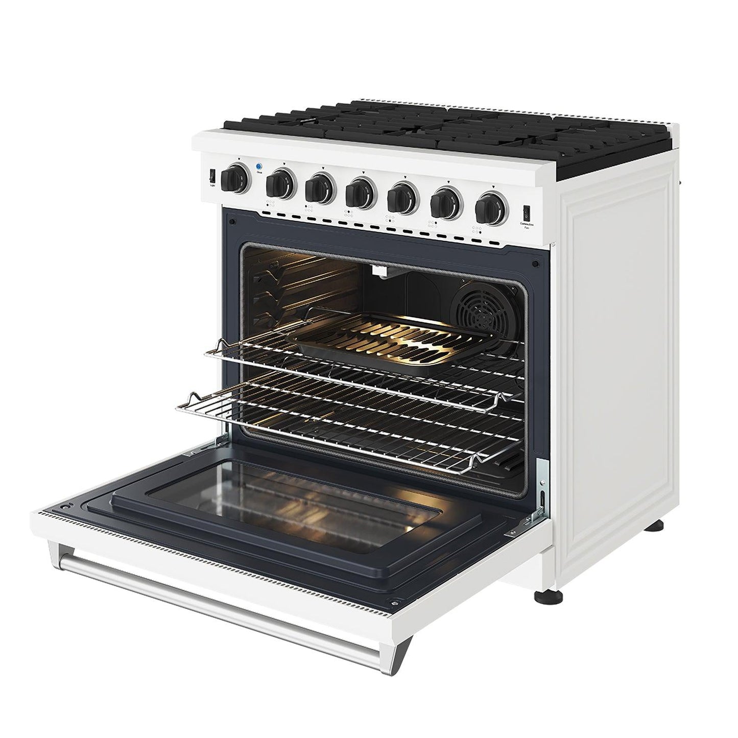 Thor Kitchen LRG3601UW 36 Inch Professional Gas Range In White
