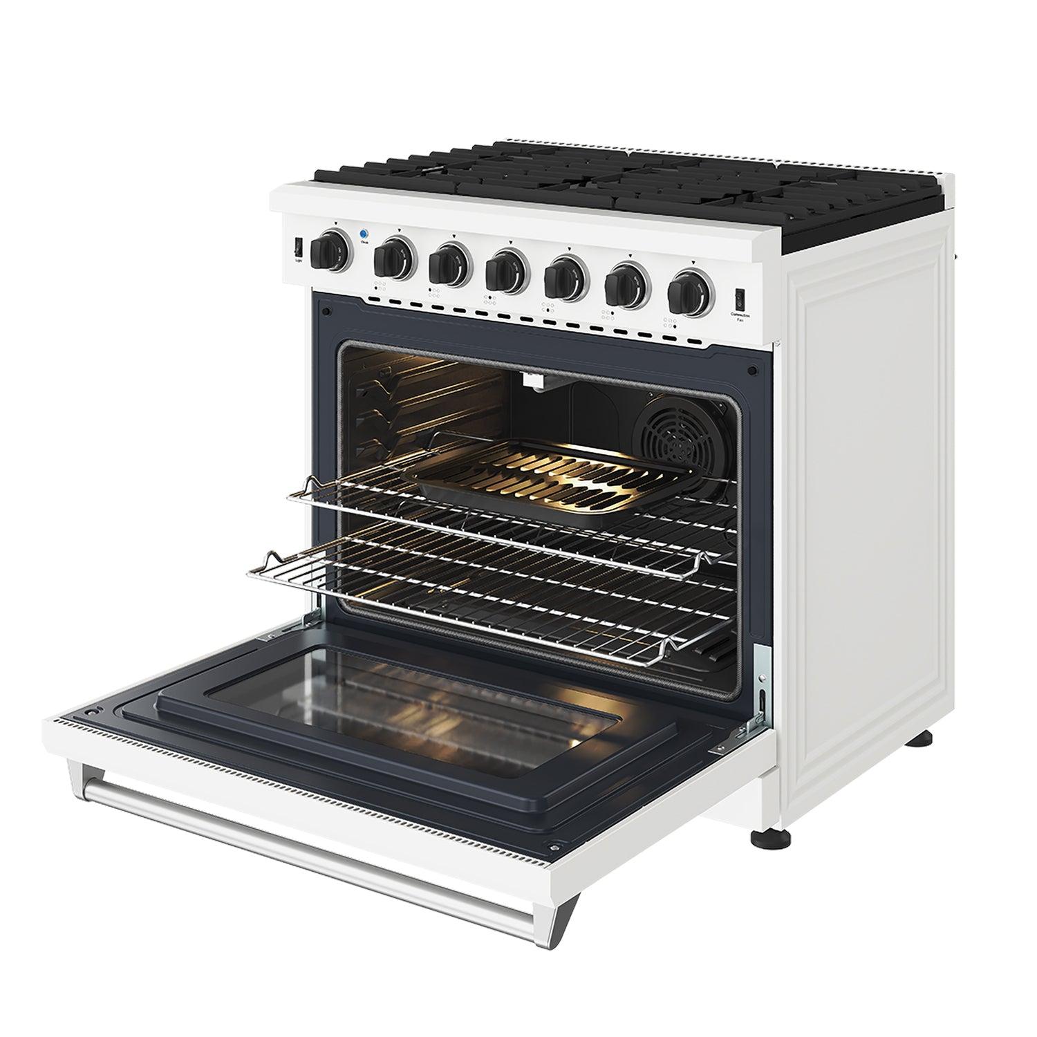 Thor Kitchen LRG3601UW 36 Inch Professional Gas Range In White