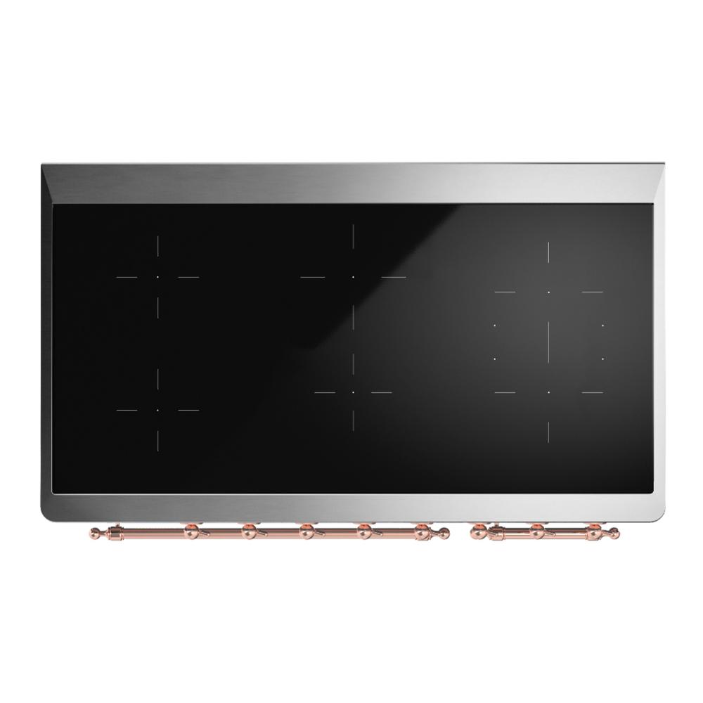 Ilve UMIB48QNR3BUP Ilve Umib48Qnr3Bup Majestic Iii 48 Inch Induction Range With 6 Elements, 5.02 Cu. Ft. Total Oven Capacity (Solid Door, Burgundy, Copper)