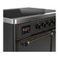 Ilve UMDIB40QNR3MGB Ilve Umdib40Qnr3Mgb Majestic Iii 40 Inch Induction Range With 6 Elements, 3.82 Cu. Ft. Total Oven Capacity (Solid Door, Graphite Matte, Burnished)