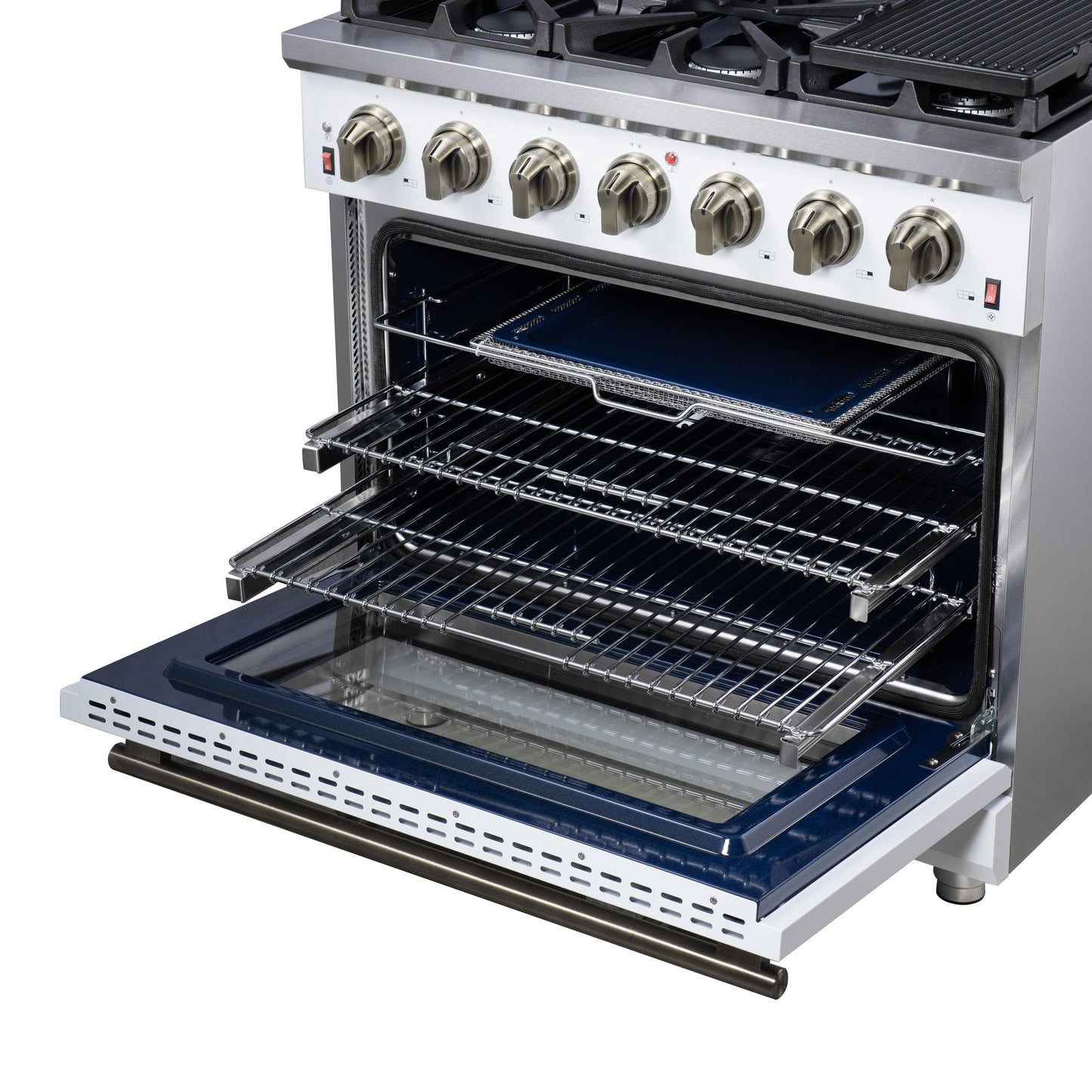 Forno FFSGS623936WHT Forno Massimo 36-Inch White Freestanding Gas Range, 6 Sealed Burners, Convection Oven, Energy Efficient
