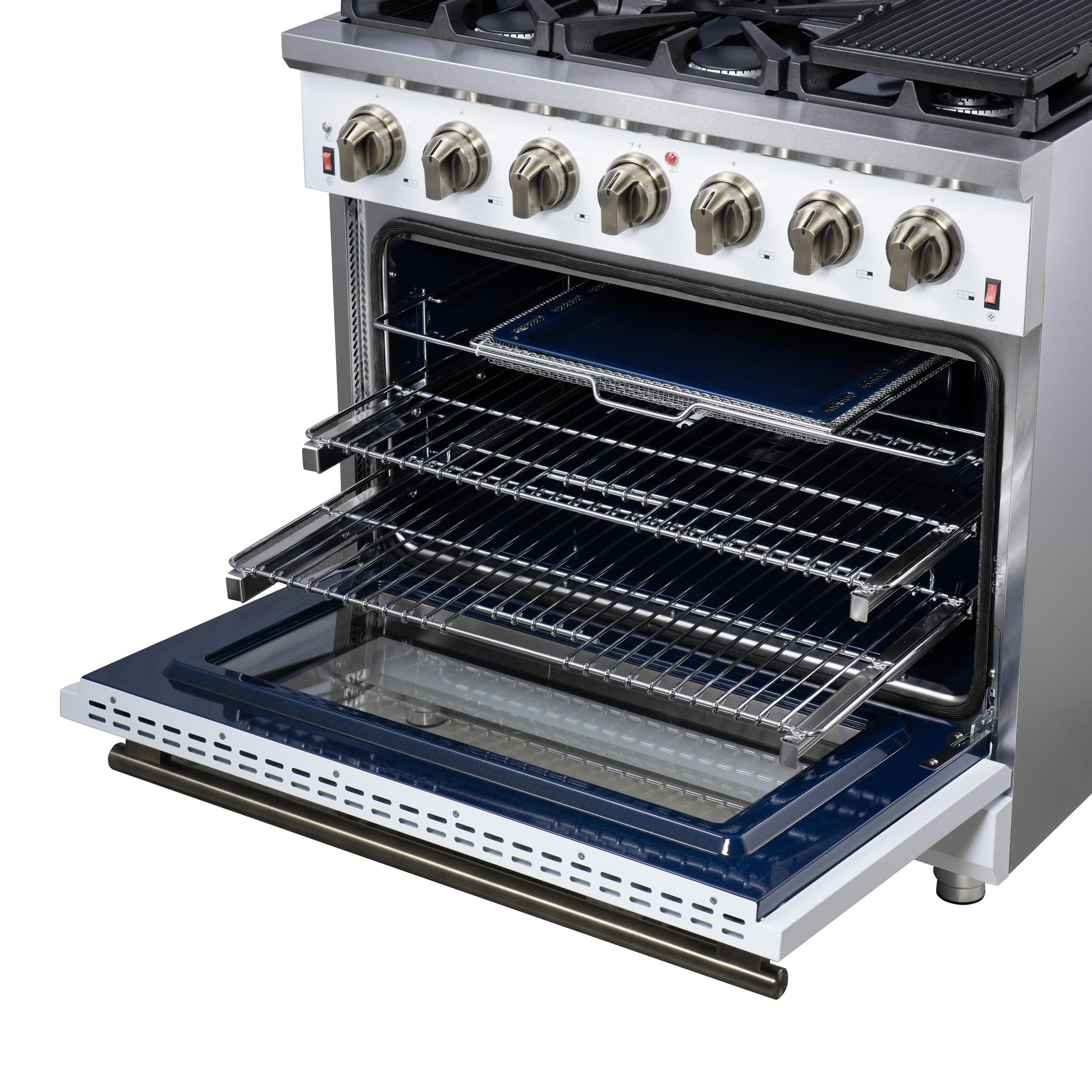 Forno FFSGS623936WHT Forno Massimo 36-Inch White Freestanding Gas Range, 6 Sealed Burners, Convection Oven, Energy Efficient
