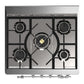 Ilve UM30NR3BKC Ilve Um30Nr3Bkc Majestic Iii 30 Inch Dual Fuel Range With 5 Black Brass Burners, Dual Function Burner Up To 25,000 Btu (Natural Gas, Triple Glass Door, Glossy Black, Chrome)