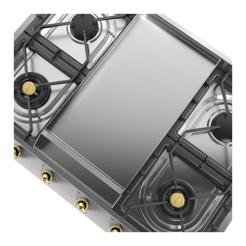 Ilve UHCP965FNSSG Ilve Uhcp965Fnssg Nostalgie Ii 36 Inch Built-In Gas Cooktop With Griddle, In Stainless Steel (Natural Gas)