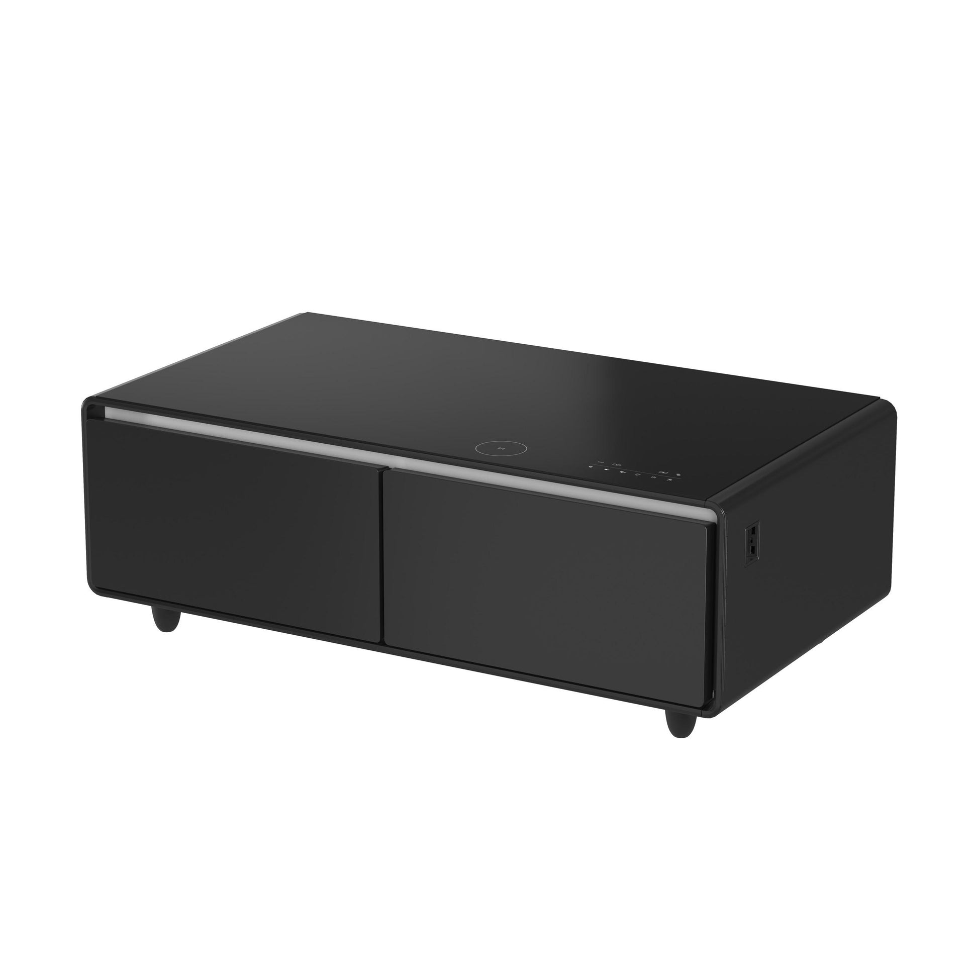 Forno FCTFR700651BLK Forno Evoluto Tavolo 51-Inch Black Smart Coffee Table - Dual Refrigerator Drawers, Bluetooth 5.0 Audio, Wireless Charging & Rgb Ambient Light