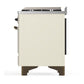Ilve UM60FSNR3AWB Ilve Um60Fsnr3Awb Majestic Iii 60 Inch Dual Fuel Range With 7 Burners, Griddle And French Top, Dual Function Burner With Up To 25,000 Btu (Natural Gas, Triple Glass Door, Antique White, Burnished)