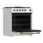 Forno FFSGS111630WHT Forno Leonardo Espresso 30-Inch White Gas Range, 5 Burners, 39,500 Btu, 5 Cu.Ft Convection Oven
