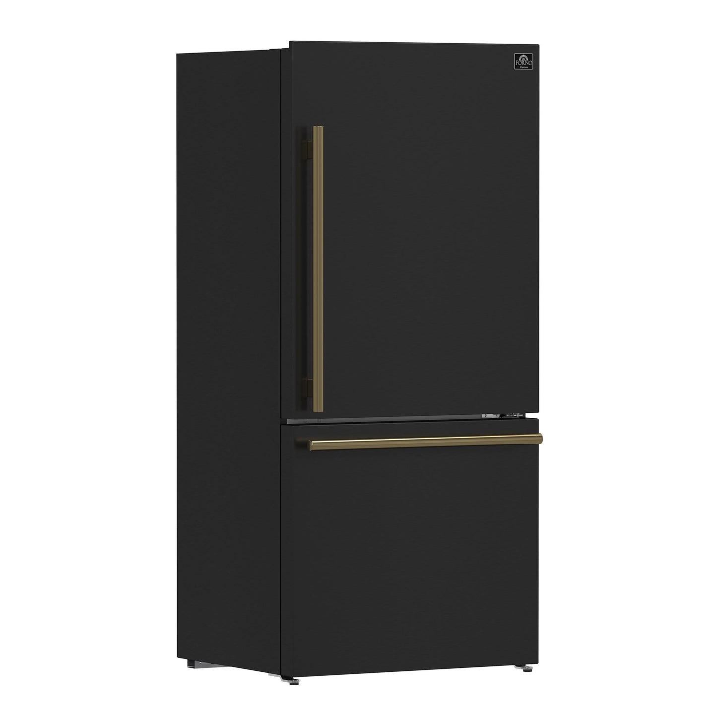 Forno FFFFD178531BLK Forno Milano Espresso 31-Inch Bottom Freezer Refrigerator, Black, 17.2 Cu.Ft Capacity, Energy Efficient