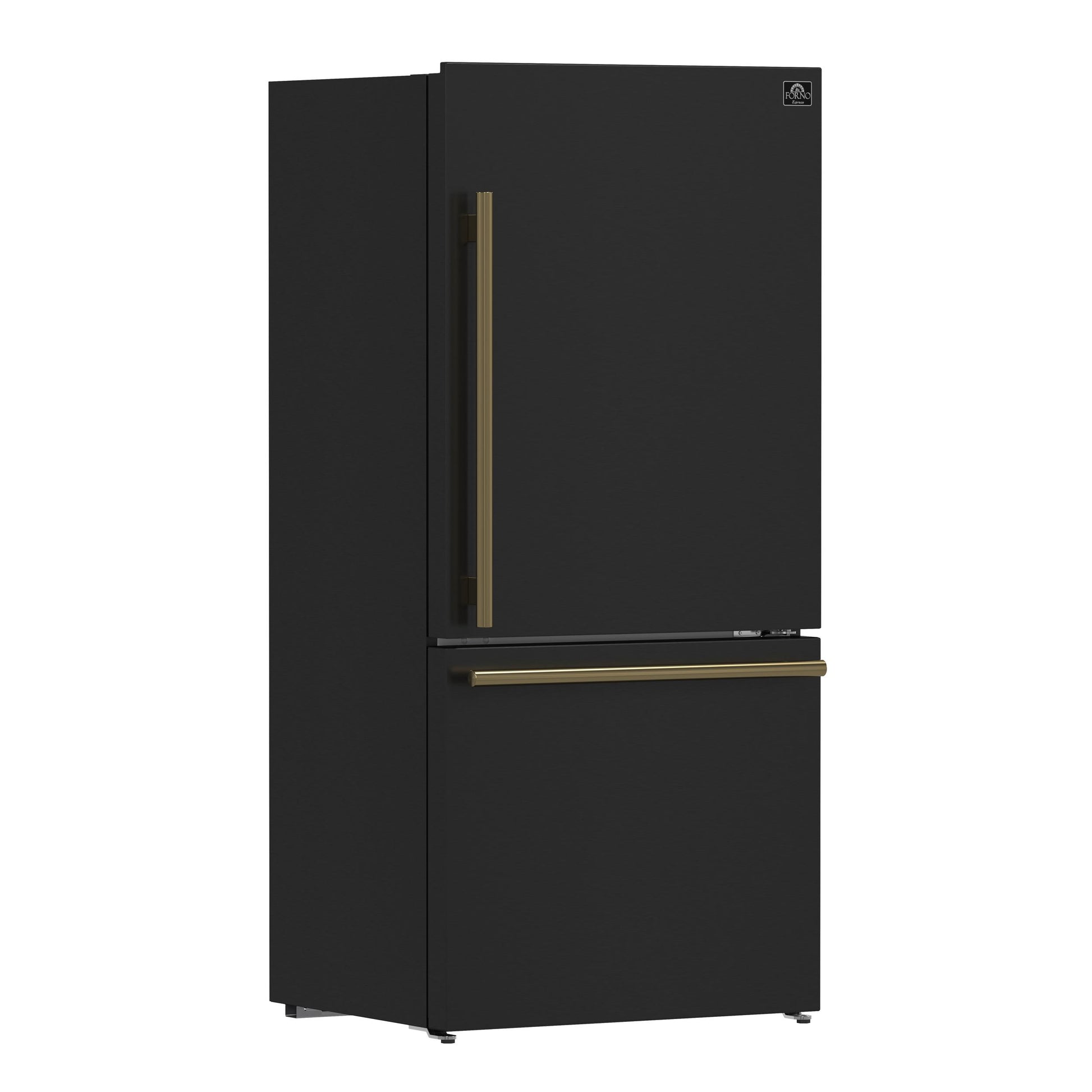 Forno FFFFD178531BLK Forno Milano Espresso 31-Inch Bottom Freezer Refrigerator, Black, 17.2 Cu.Ft Capacity, Energy Efficient