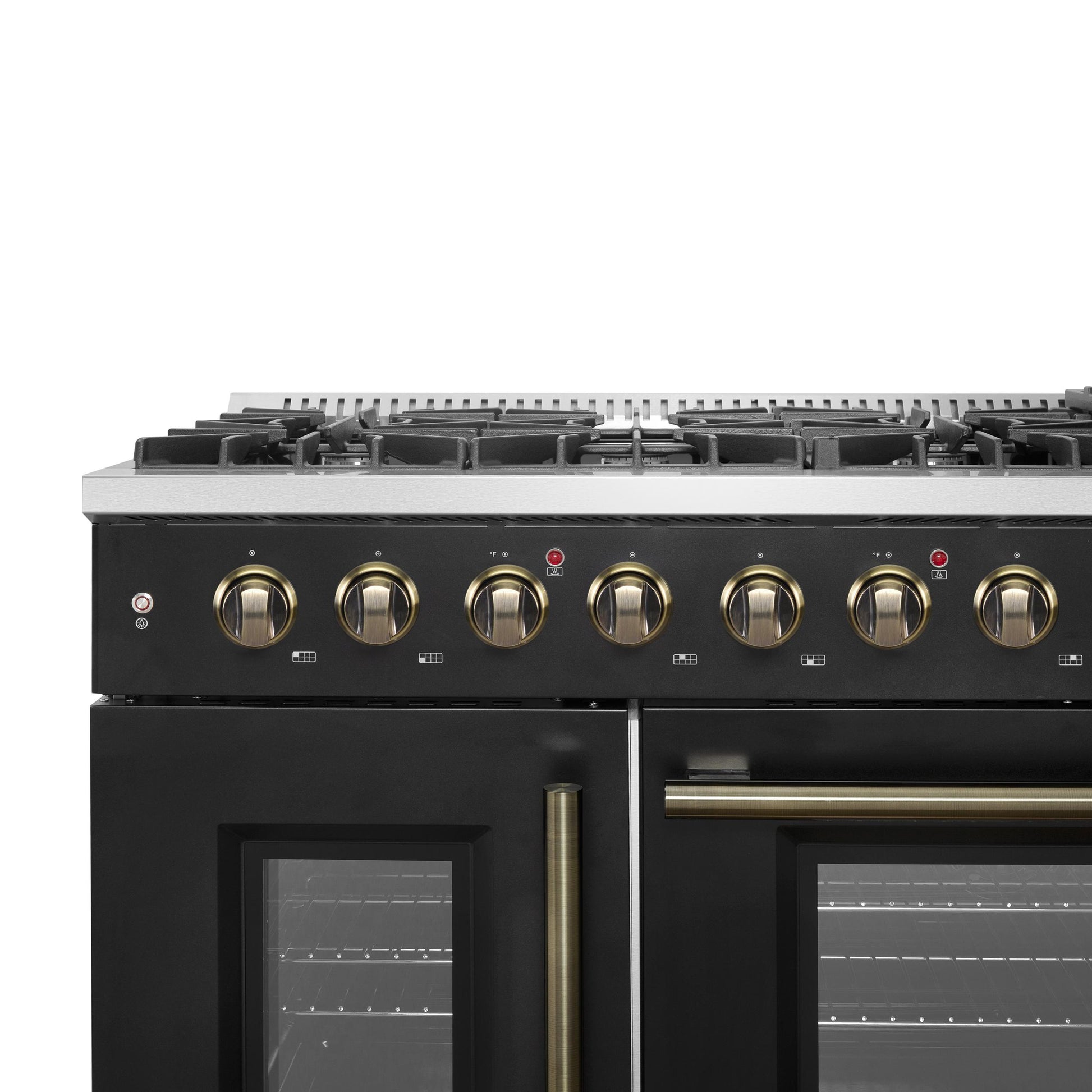 Forno FFSGS644448BLK Forno Galiano 48" Freestanding French Door Gas Range In Black