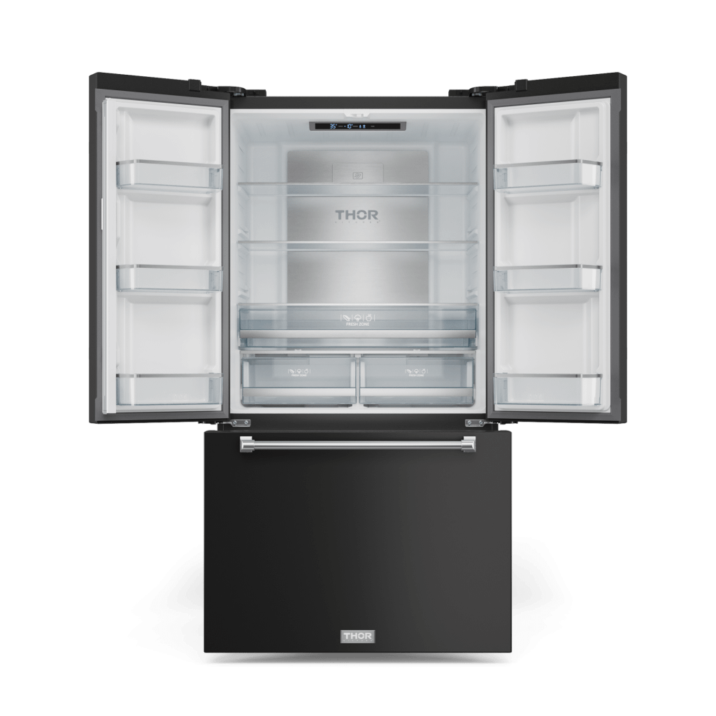 Thor Kitchen RF3621CTD00SS 36 Inch 20.3 Cu Ft French Door Counter Depth Refrigerator With Ice Maker In Black/Stainless Steel Gordon Ramsay Series - Rf3621Ctd00-Ss