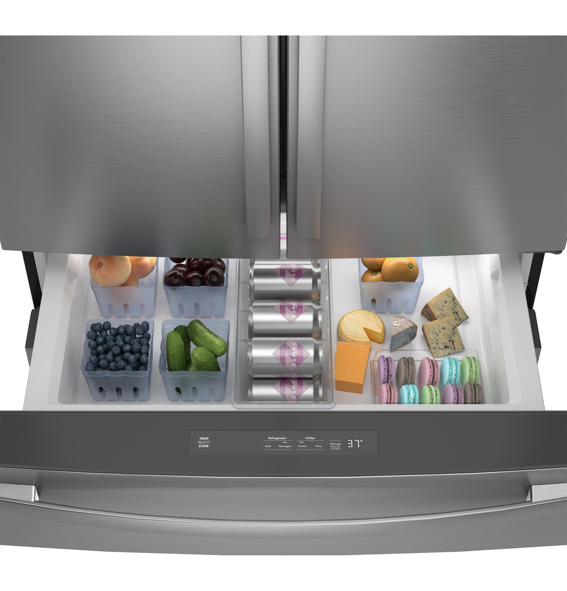 Ge Appliances PGD29BYTFS Ge Profile™ Series Energy Star® 29 Cu. Ft. Smart Fingerprint Resistant 4-Door French-Door Refrigerator With Door In Door