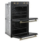 Forno FBOEL132430BLK Forno Vomero 30-Inch Double Wall Oven, Black, 10 Cu.Ft Total Capacity, 7100W Convection, Mechanical Controls, Manuel Steam Clean