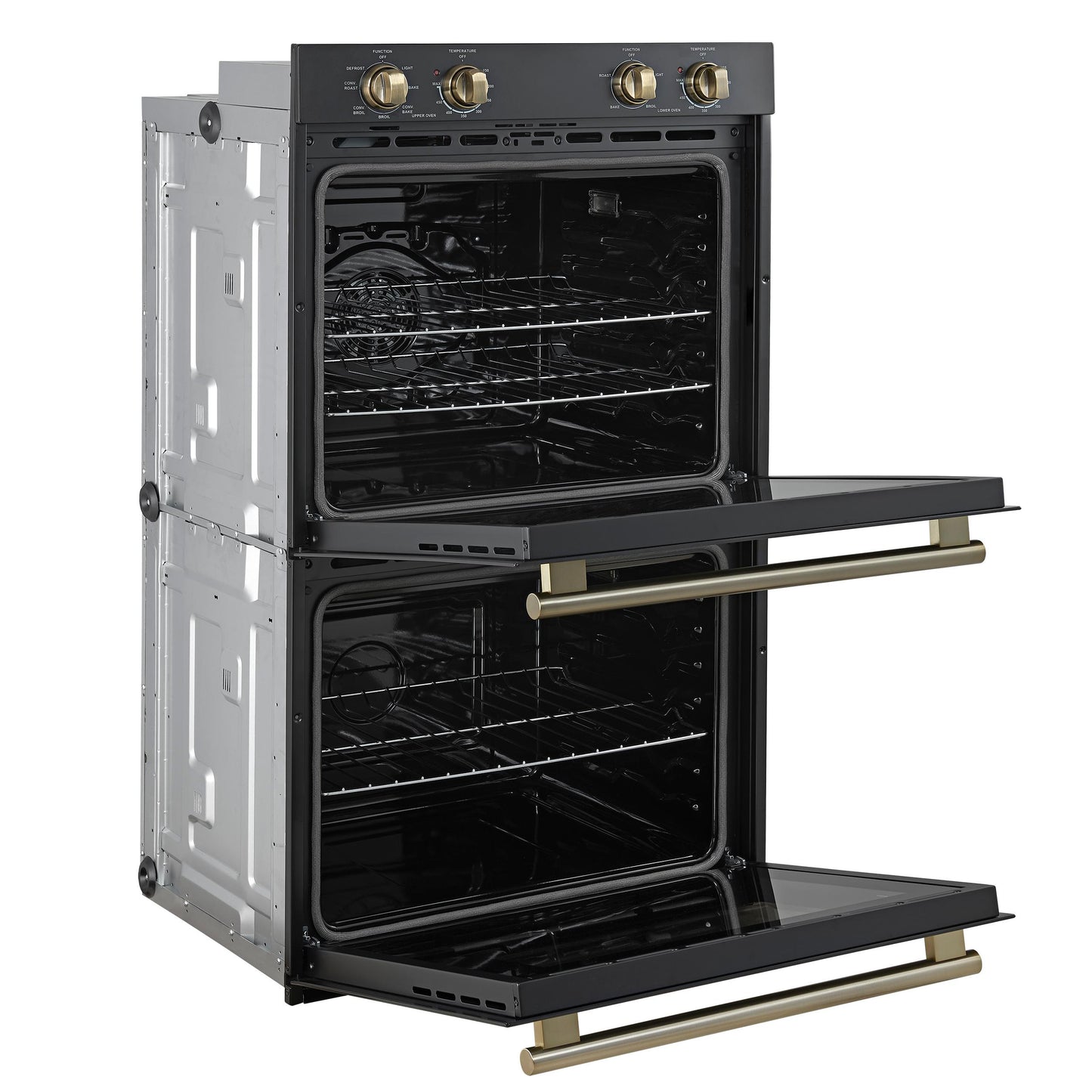 Forno FBOEL132430BLK Forno Vomero 30-Inch Double Wall Oven, Black, 10 Cu.Ft Total Capacity, 7100W Convection, Mechanical Controls, Manuel Steam Clean