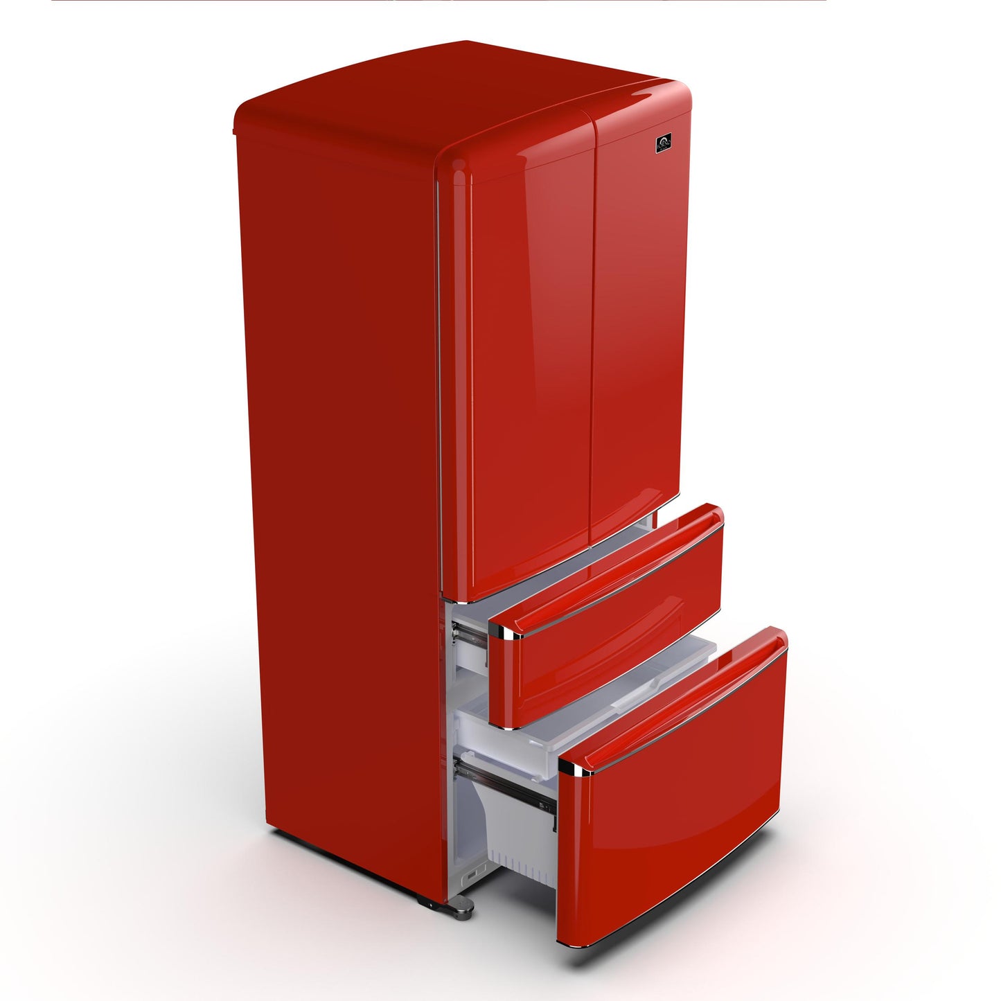 Forno FFFFD179133RED Forno Luigi 33-Inch French Door Refrigerator, 18 Cu.Ft, Red Finish, Handle-Free Design, Energy Star Certified