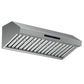 Forno FRHWM503048 Forno Palazzo 48-Inch Wall Mounted Range Hood, Stainless Steel, Heavy Duty Baffle Filters, Remote Control