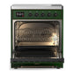 Ilve UMIB30QNR3EGB Ilve Umib30Qnr3Egb Majestic Iii 30 Inch Induction Range With 4 Elements, 4 Cu. Ft. Oven Capacity (Solid Door, Emerald Green, Burnished)