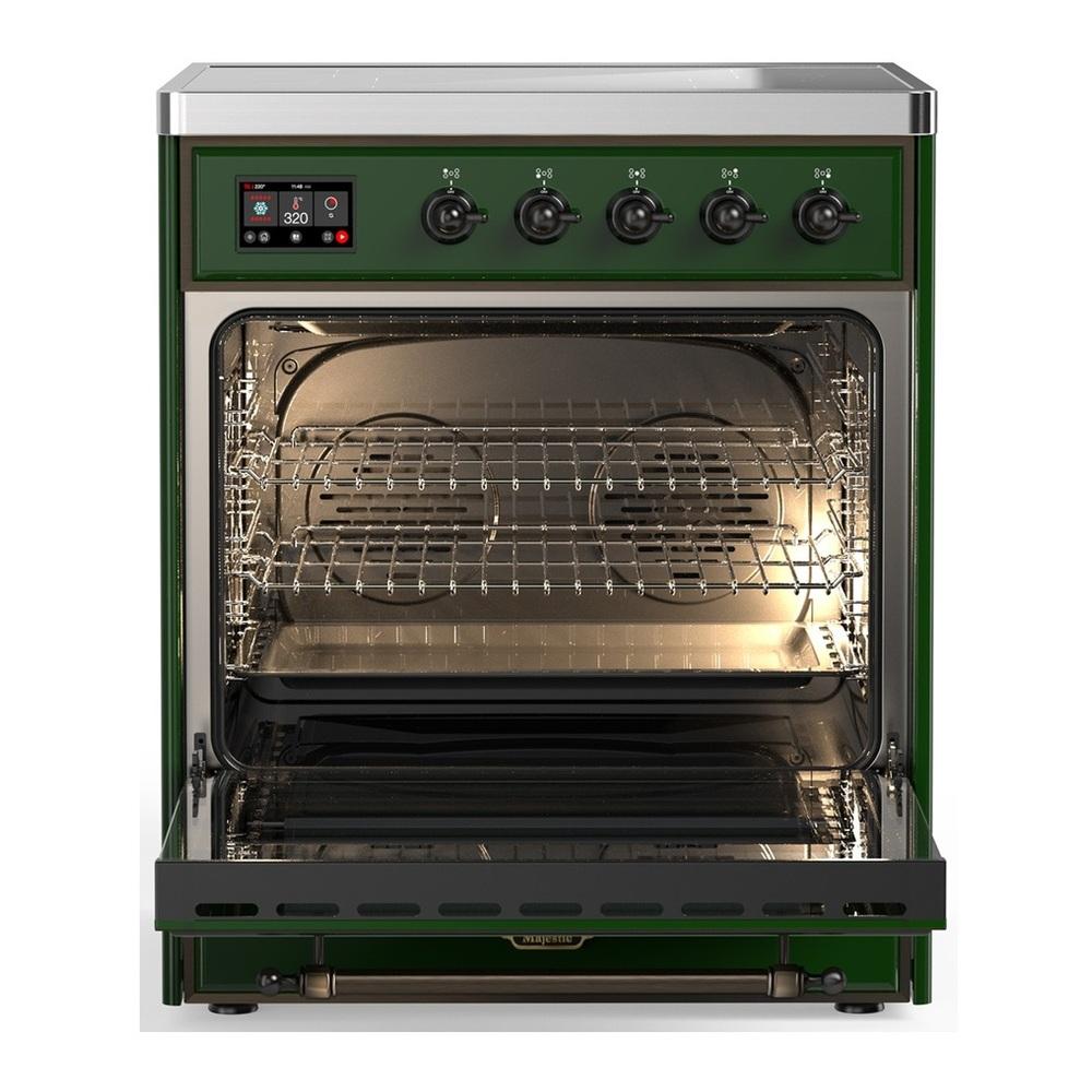 Ilve UMIB30QNR3EGB Ilve Umib30Qnr3Egb Majestic Iii 30 Inch Induction Range With 4 Elements, 4 Cu. Ft. Oven Capacity (Solid Door, Emerald Green, Burnished)