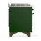 Ilve UM60FSNR3EGBLP Ilve Um60Fsnr3Egblp Majestic Iii 60 Inch Dual Fuel Range With 7 Burners, Griddle And French Top, Dual Function Burner With Up To 25,000 Btu (Liquid Propane, Triple Glass Door, Emerald Green, Burnished)