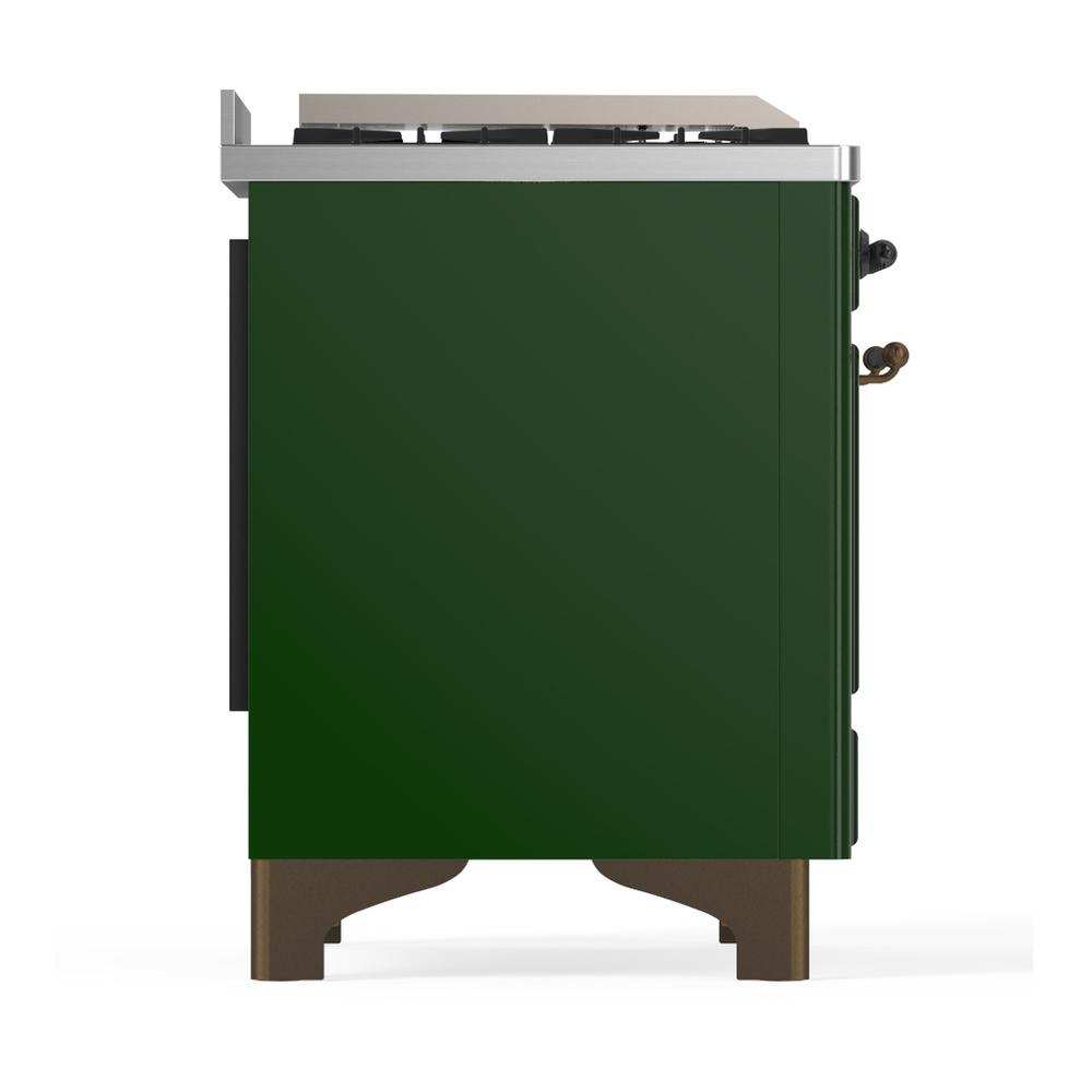 Ilve UM60FSNR3EGBLP Ilve Um60Fsnr3Egblp Majestic Iii 60 Inch Dual Fuel Range With 7 Burners, Griddle And French Top, Dual Function Burner With Up To 25,000 Btu (Liquid Propane, Triple Glass Door, Emerald Green, Burnished)