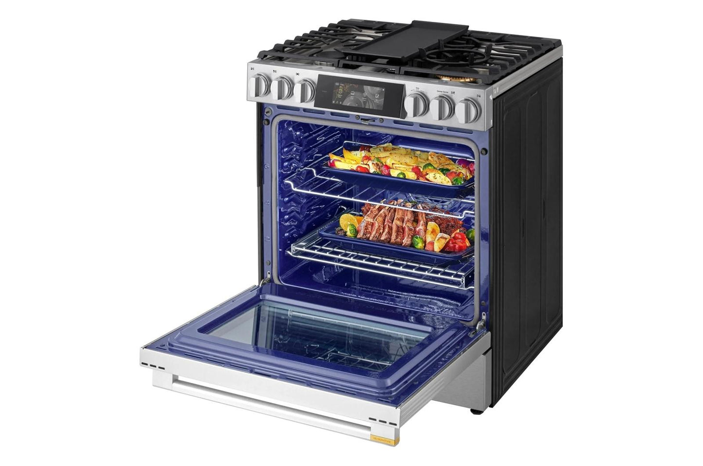 Lg LSGU6339X Lg Signature 6.3 Cu. Ft. Smart Gas Slide-In Range With Dynamic Probake Convection®, Air Fry, Air Sous Vide, Pizza Mode And Ai Gourmet Camera