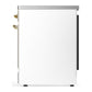 Ilve UMIB30NR3WHG Ilve Umib30Nr3Whg Majestic Iii 30 Inch Induction Range With 4 Elements, 4 Cu. Ft. Oven Capacity (Triple Glass Door, White, Brass)