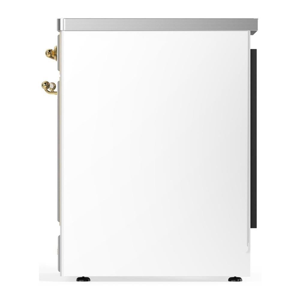 Ilve UMIB30NR3WHG Ilve Umib30Nr3Whg Majestic Iii 30 Inch Induction Range With 4 Elements, 4 Cu. Ft. Oven Capacity (Triple Glass Door, White, Brass)