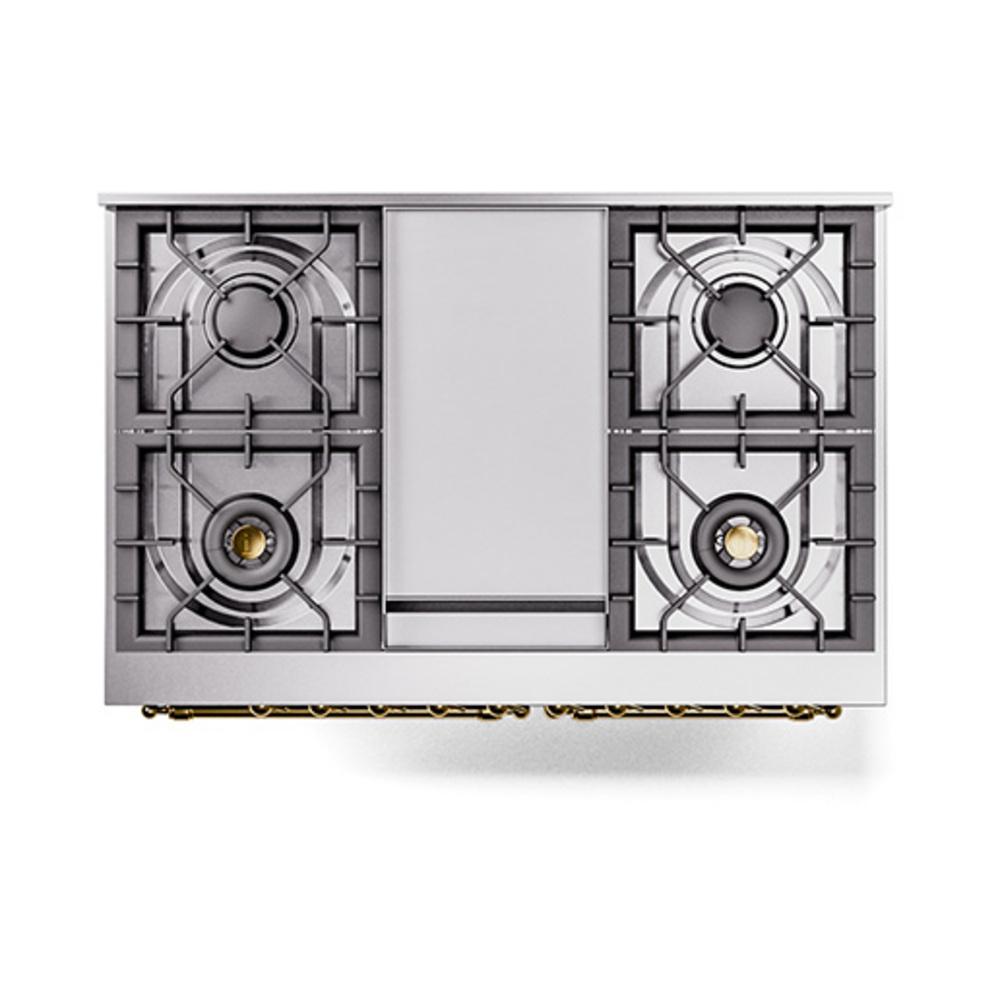 Ilve UND40FNMPEGGLP Ilve Und40Fnmpegglp Nostalgie Ii Noblesse 40" Dual Fuel Range (Liquid Propane, Triple Glass Door, Emerald Green, Brass)