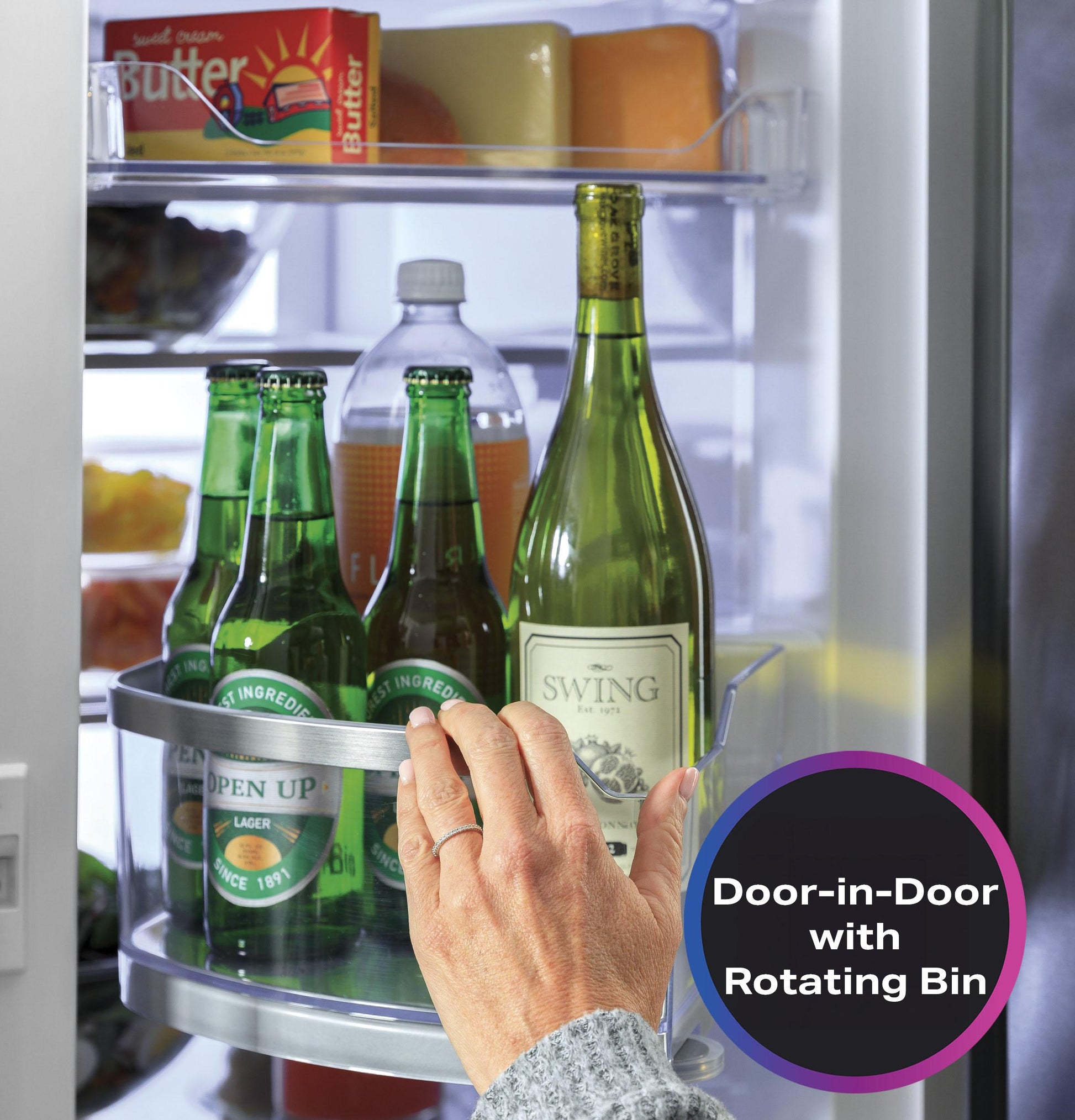 Ge Appliances PXD22BYPFS Ge Profile&#8482; 22.4 Cu. Ft. Smart Counter-Depth Fingerprint Resistant 4-Door French-Door Refrigerator With Door In Door