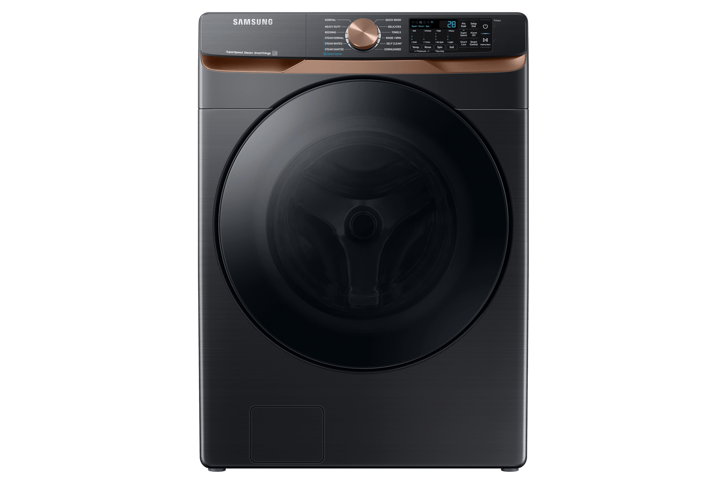 Samsung F1679514478305 Extra Large Capacity Smart Front Load Washer And Gas Dryer Set With Super Speed Wash, Steam Sanitize+, And Sensor Dry In Brushed Black