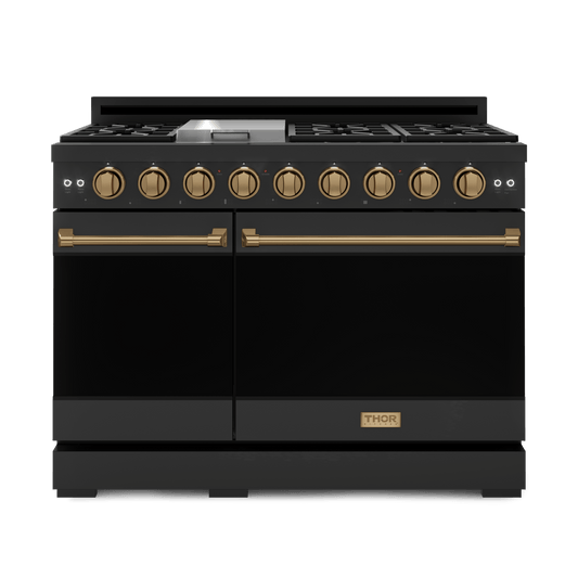 Thor Kitchen RSG48EBLPBRZ 48 Inch Professional Lp Range With Pro-Style Knobs In Black/Bronze Gordon Ramsay Series - Rsg48Eblp-Brz