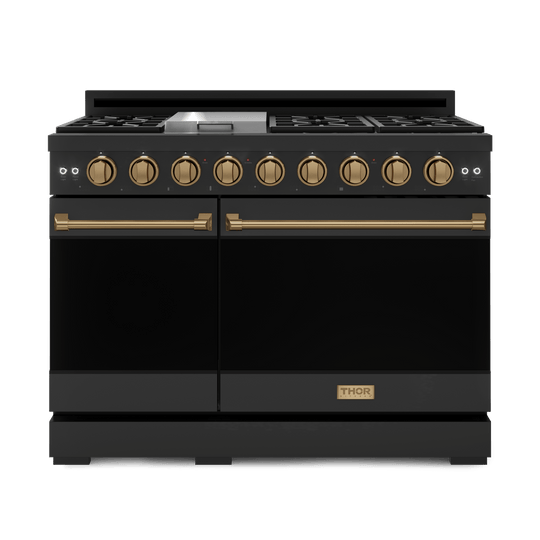 Thor Kitchen RSG48EBLPBRZ 48 Inch Professional Lp Range With Pro-Style Knobs In Black/Bronze Gordon Ramsay Series - Rsg48Eblp-Brz