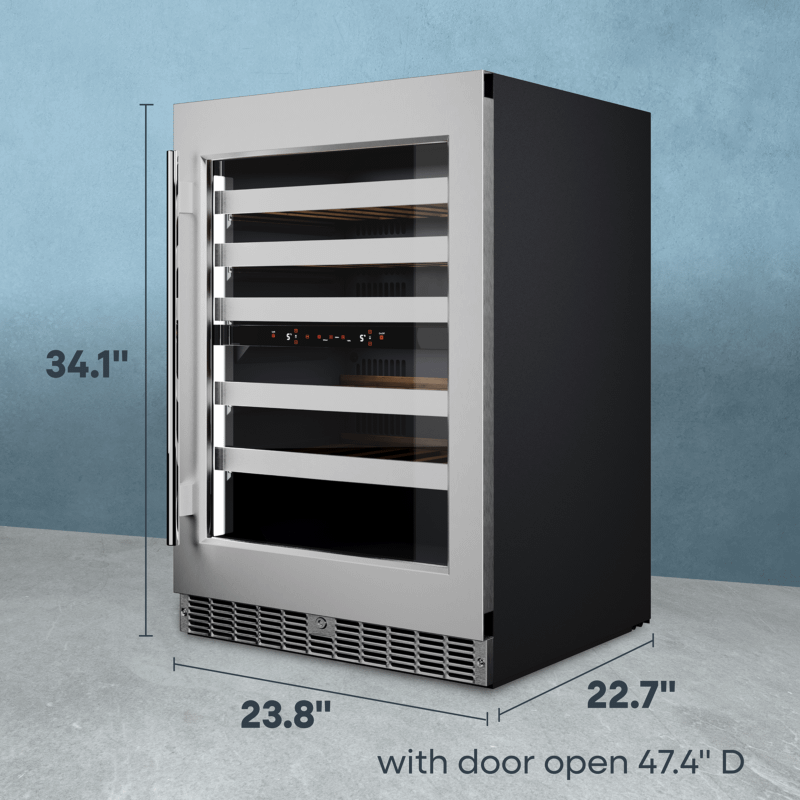 Element Appliance EWD24BES Cellara By Element 24 In., 46 Bottle Dual-Zone Wine Cooler - Stainless Steel