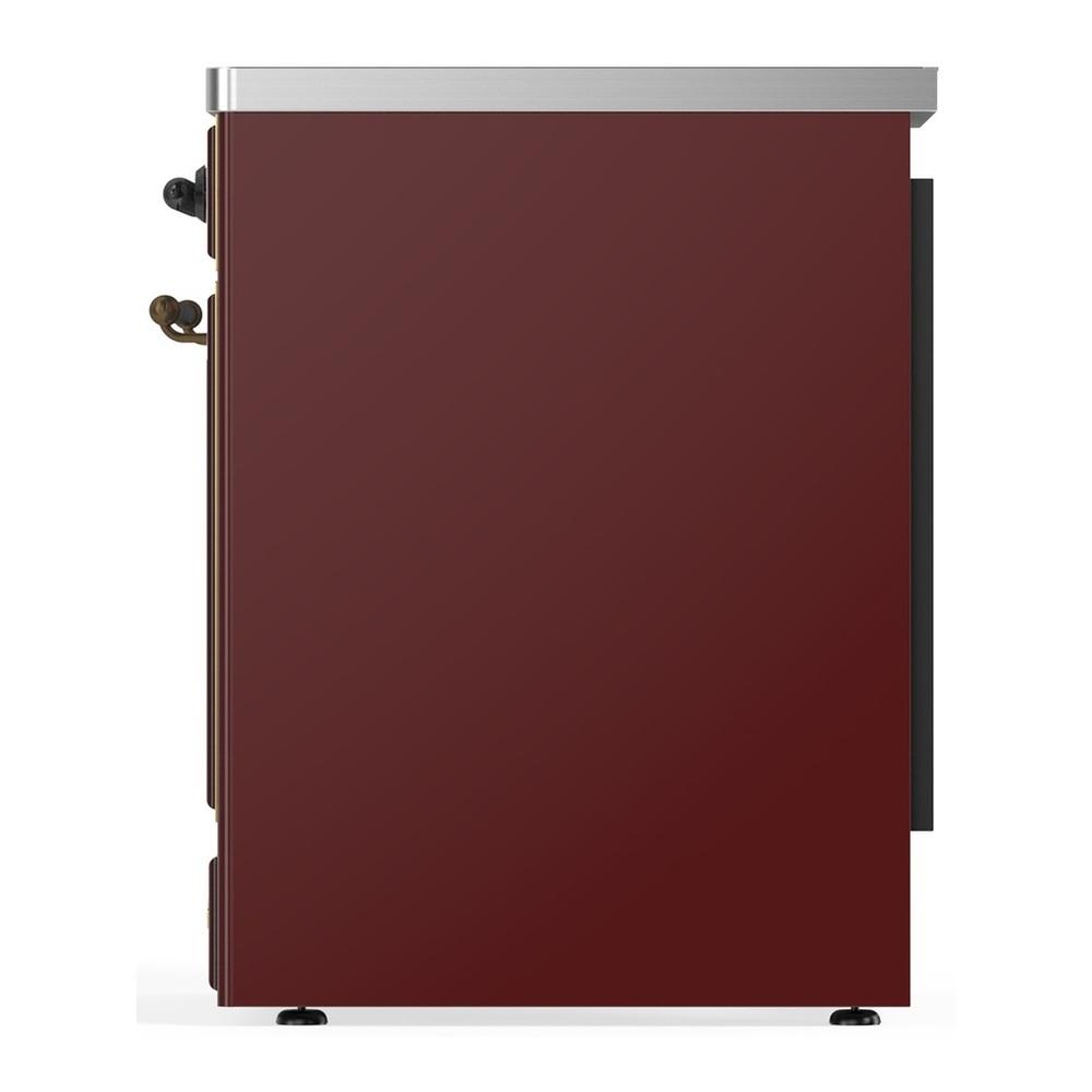 Ilve UMIB30NR3BUB Ilve Umib30Nr3Bub Majestic Iii 30 Inch Induction Range With 4 Elements, 4 Cu. Ft. Oven Capacity (Triple Glass Door, Burgundy, Burnished)