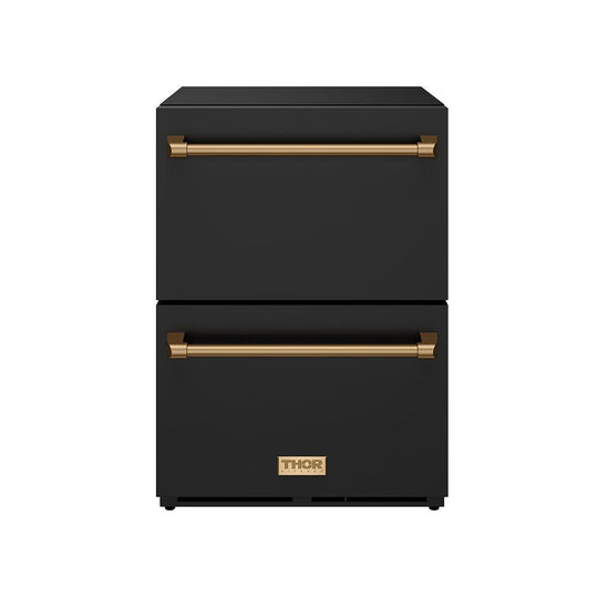 Thor Kitchen RZ24UBBRZ 24 Inch Undercounter Built-In / Freestanding Drawer Freezer - Black/Bronze Gordon Ramsay Series