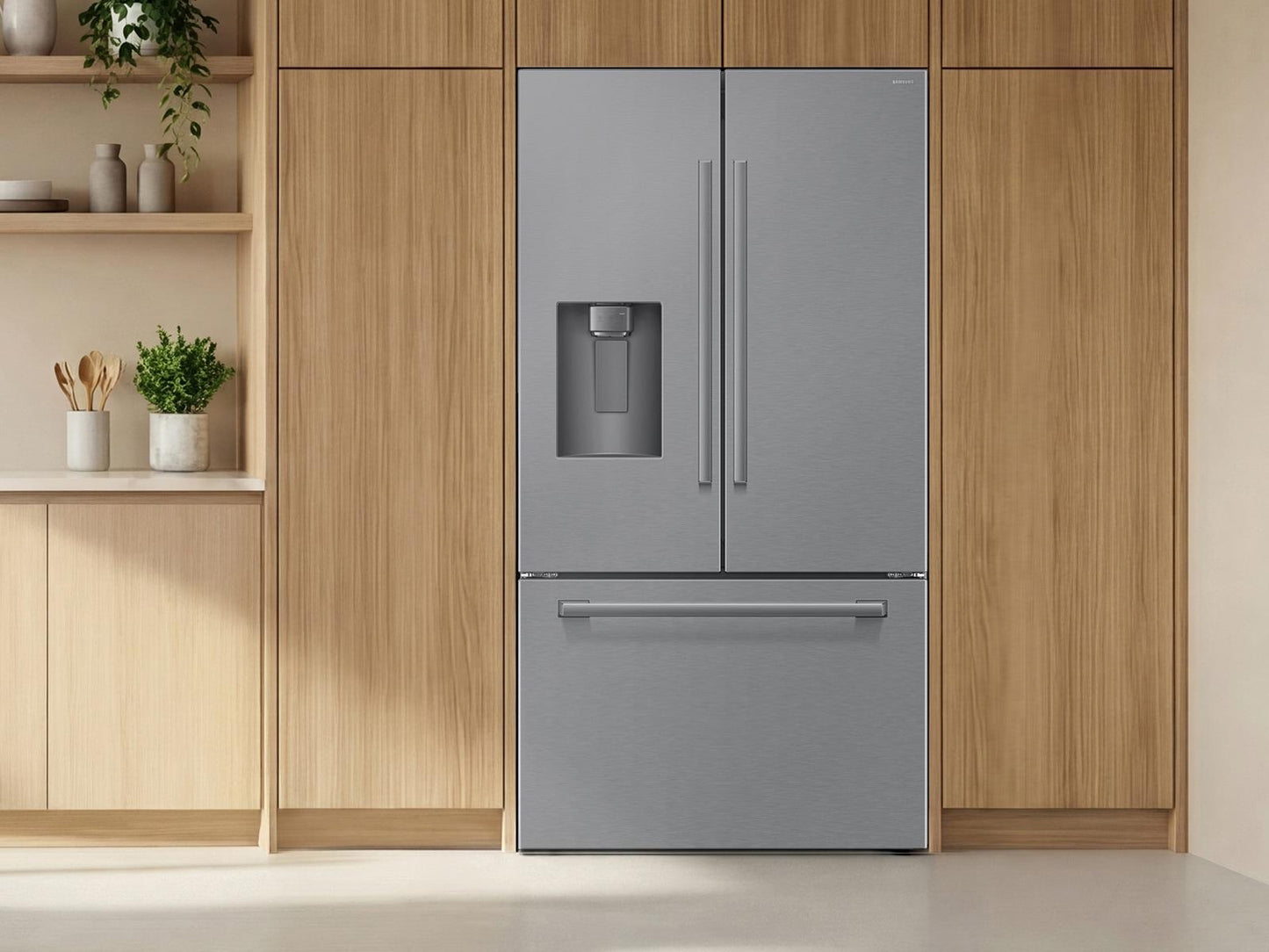 Samsung RF70H25HER Bespoke Ai 3-Door French Door Zero Clearance Fit Dual Auto Ice Maker 24 Cu. Ft.