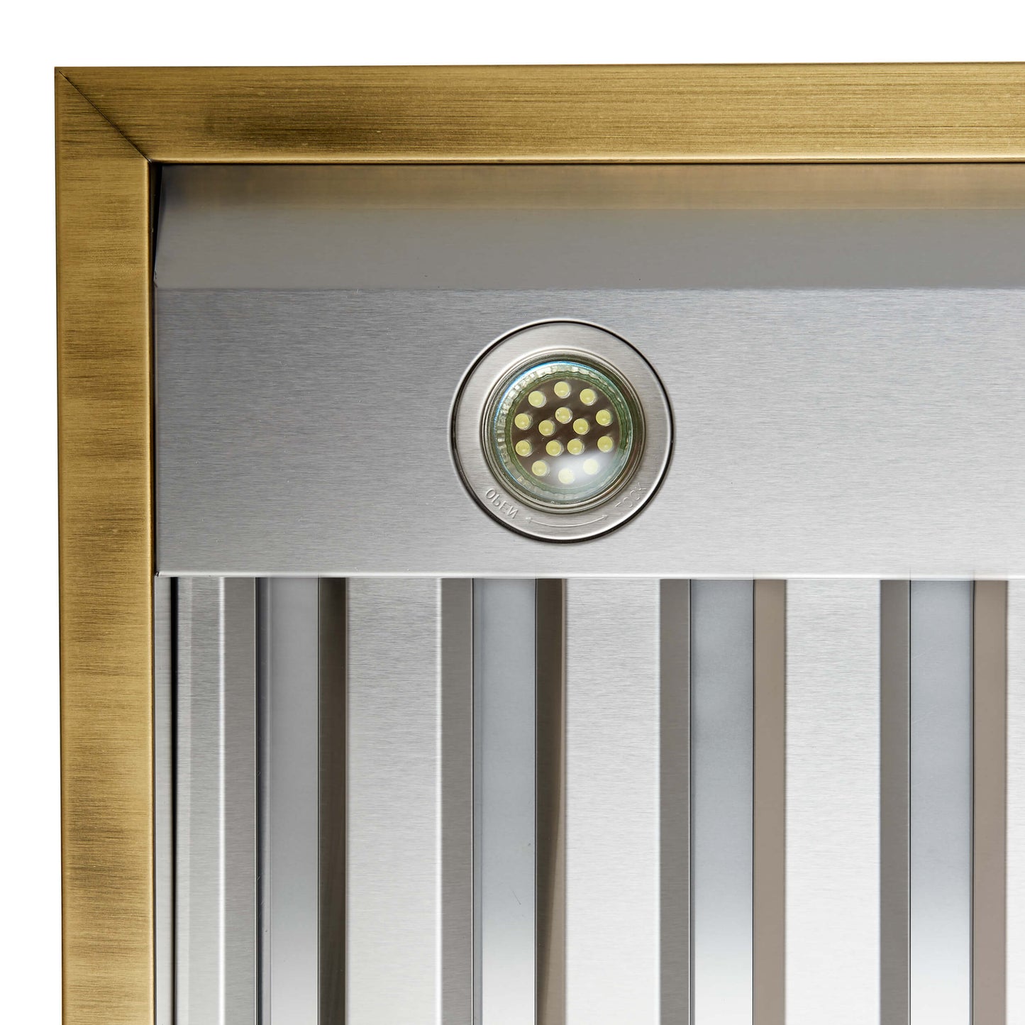 Forno FRHWM507848WHT Forno Vittorio 48-Inch Wall Mount Range Hood, White With Antique Brass Trim, 424 Cfm Airflow, Dishwasher-Safe Baffle Filters, Remote Control, 3-Speed Fan, Bright Led Lighting