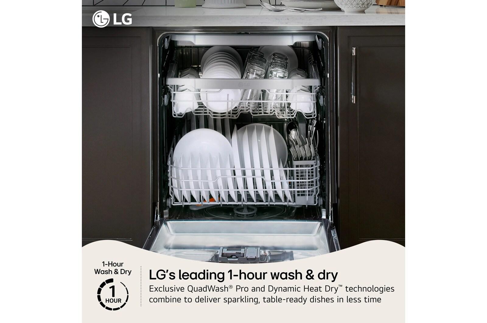 Lg LDNTM545S Smart Flushfit™ Top Control Dishwasher With 1-Hour Wash & Dry, Quadwash® Pro, And Dynamic Heat Dry™ W/Autovent Dry™