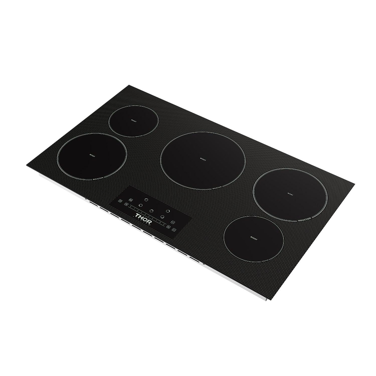 Thor Kitchen PIH36 36 Inch 5-Element Induction Cooktop In Black With Touch Controls
