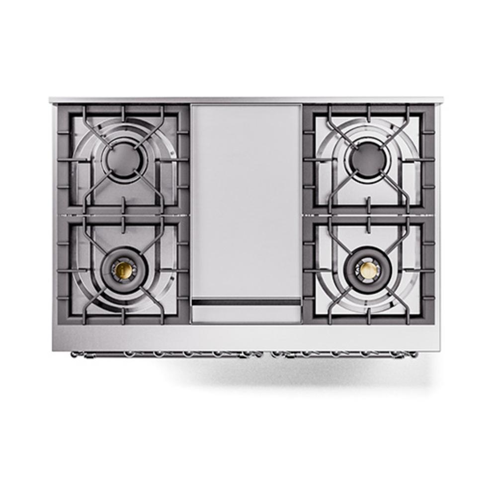 Ilve UND40FQNMPBUCLP Ilve Und40Fqnmpbuclp Nostalgie Ii Noblesse 40" Dual Fuel Range (Liquid Propane, Solid Door, Burgundy, Chrome)
