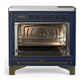 Ilve UMIB36NR3MBB Ilve Umib36Nr3Mbb Majestic Iii 36 Inch Induction Range With 6 Elements, 3.5 Cu. Ft. Total Oven Capacity (Triple Glass Door, Midnight Blue, Burnished)