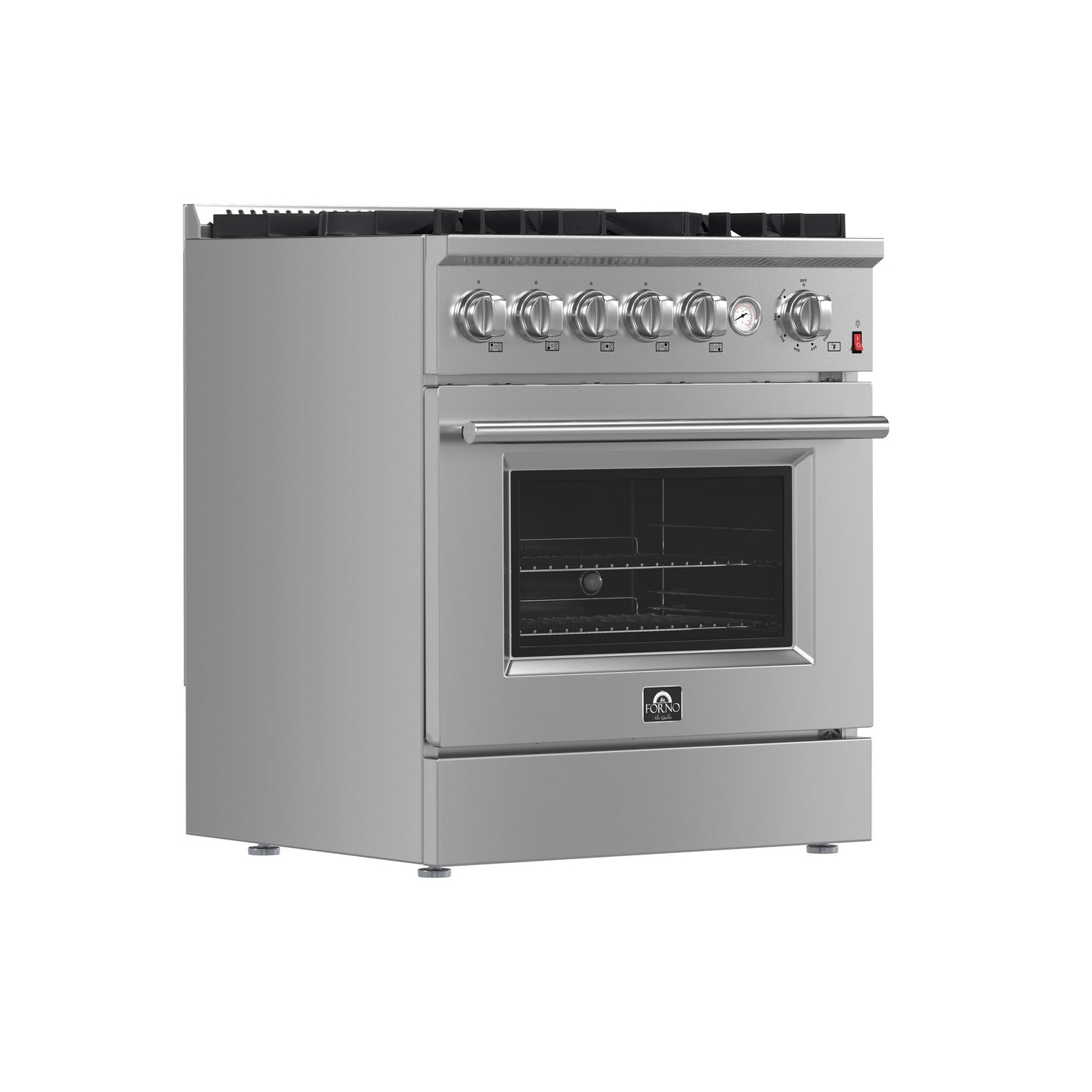 Forno FFSGS627430 Forno Giovanni 30-Inch Gas Range Stainless Steel, 5 Burners 67,000 Btu, 4.32 Cu.Ft. Convection Oven