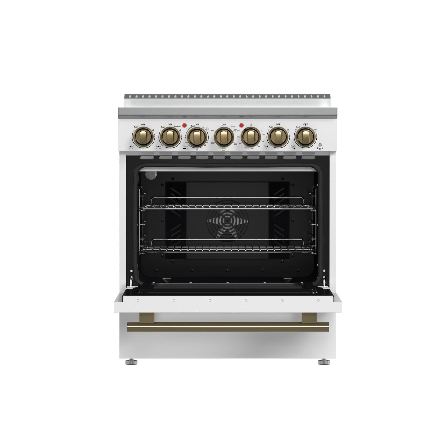 Forno FFSEL601130WHT Forno Paolo 30-Inch Freestanding Electric Range, White, 4.38 Cu.Ft, True Convection Oven, Energy Efficient